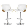 Astra | Contemporary Swivel Wooden White PU Leather Bar Stools | Set of 2