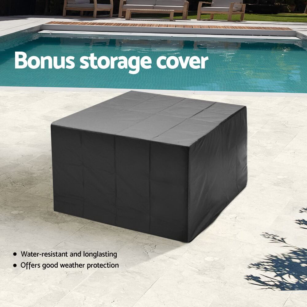 Auburn | Coastal 8 Seater Grey PE Wicker Outside Dining Table Set | Grey