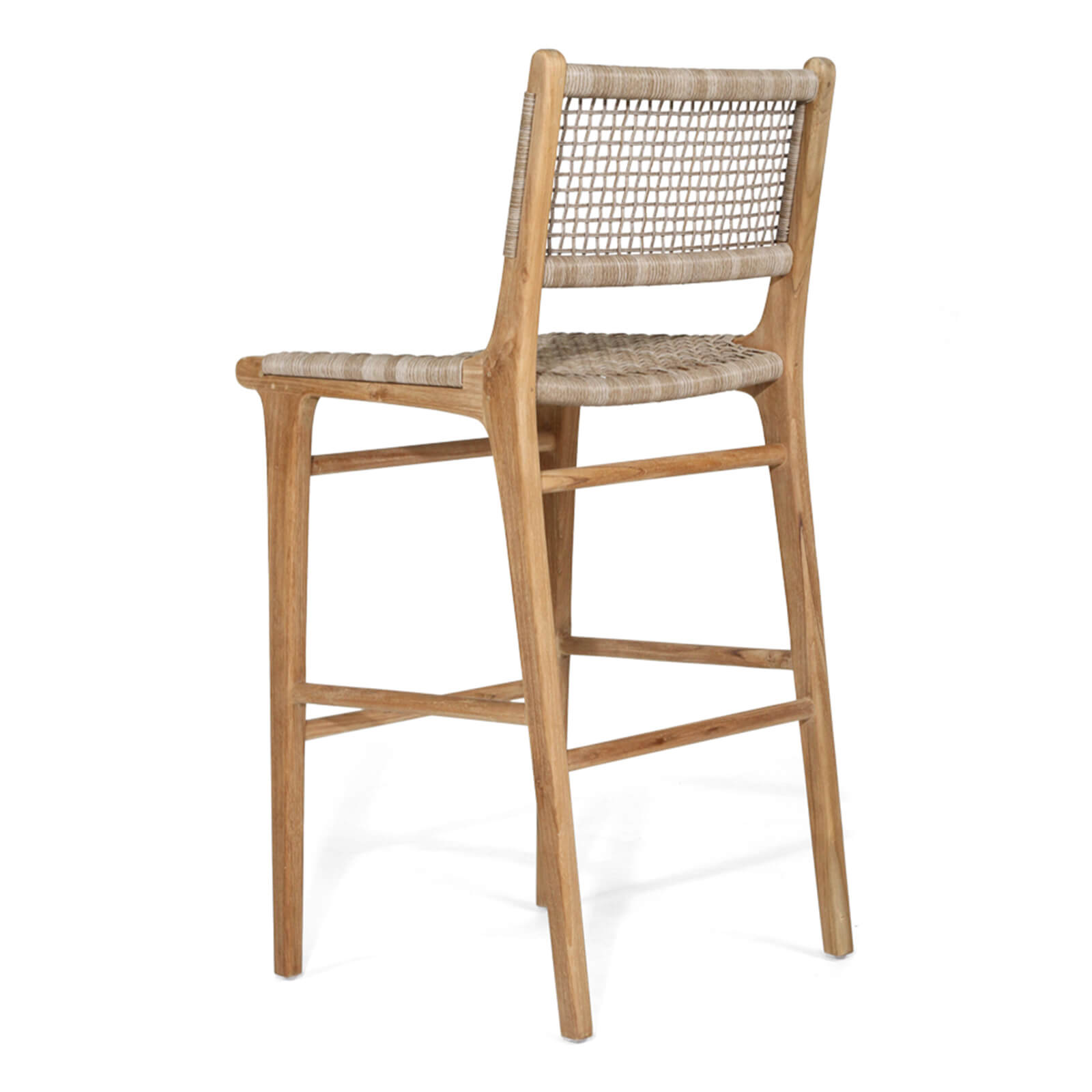 Augusta | Coastal Outdoor Corded Wooden Bar Stools | Washed Grey