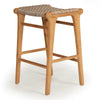 Augusta | Coastal Outdoor Corded Wooden Backless Bar Stools