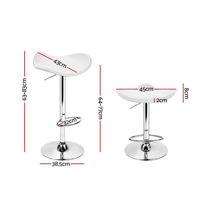 Avarnti | Modern White PU Leather Bar Stools | Set Of 2