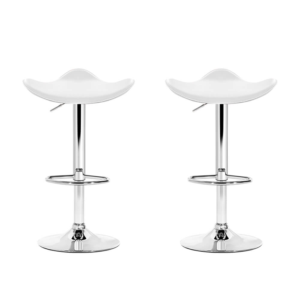 Avarnti | Modern White PU Leather Bar Stools | Set Of 2