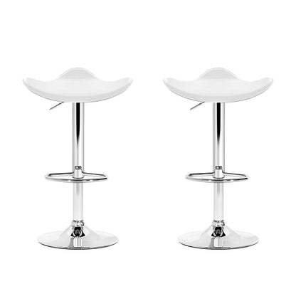 Avarnti | Modern White PU Leather Bar Stools | Set Of 2