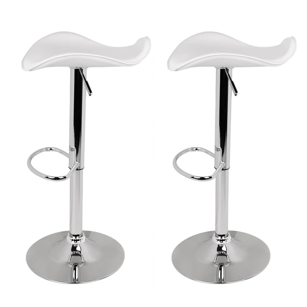 Avarnti | Modern White PU Leather Bar Stools | Set Of 2