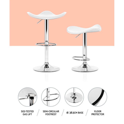 Avarnti | Modern White PU Leather Bar Stools | Set Of 2