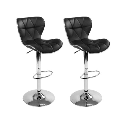 Avignon | Modern Metal White Black PU Leather Bar Stools | Set Of 2