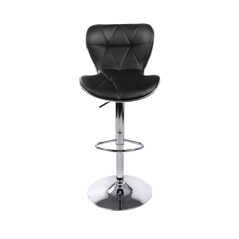 Avignon | Modern Metal White Black PU Leather Bar Stools | Set Of 2