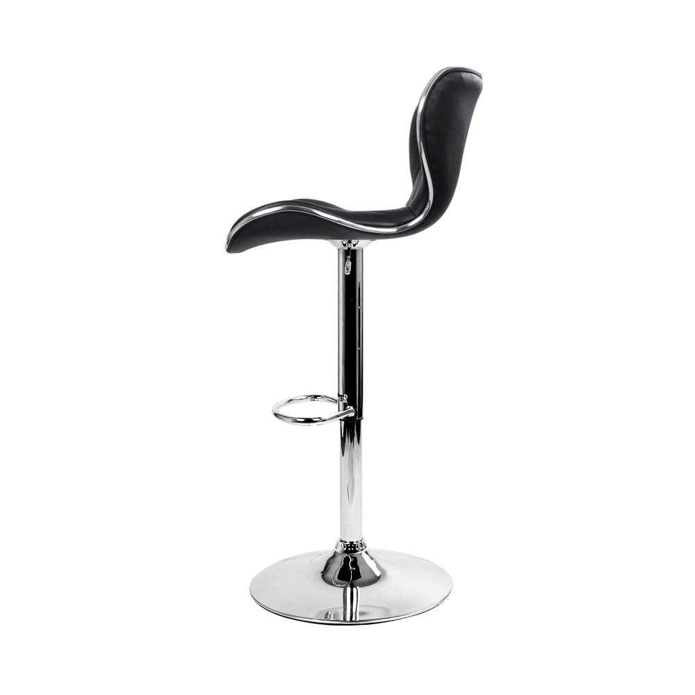 Avignon | Modern Metal White Black PU Leather Bar Stools | Set Of 2