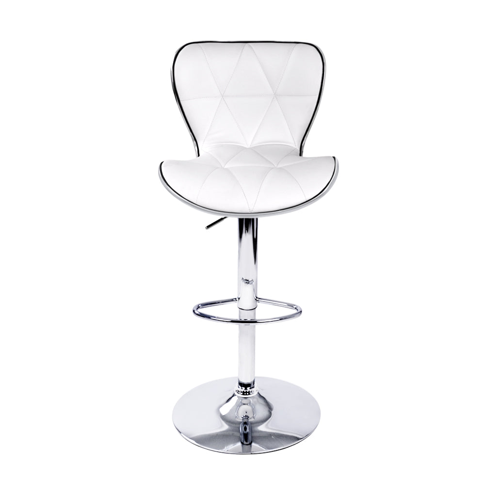 Avignon | Modern Metal White Black PU Leather Bar Stools | Set Of 2