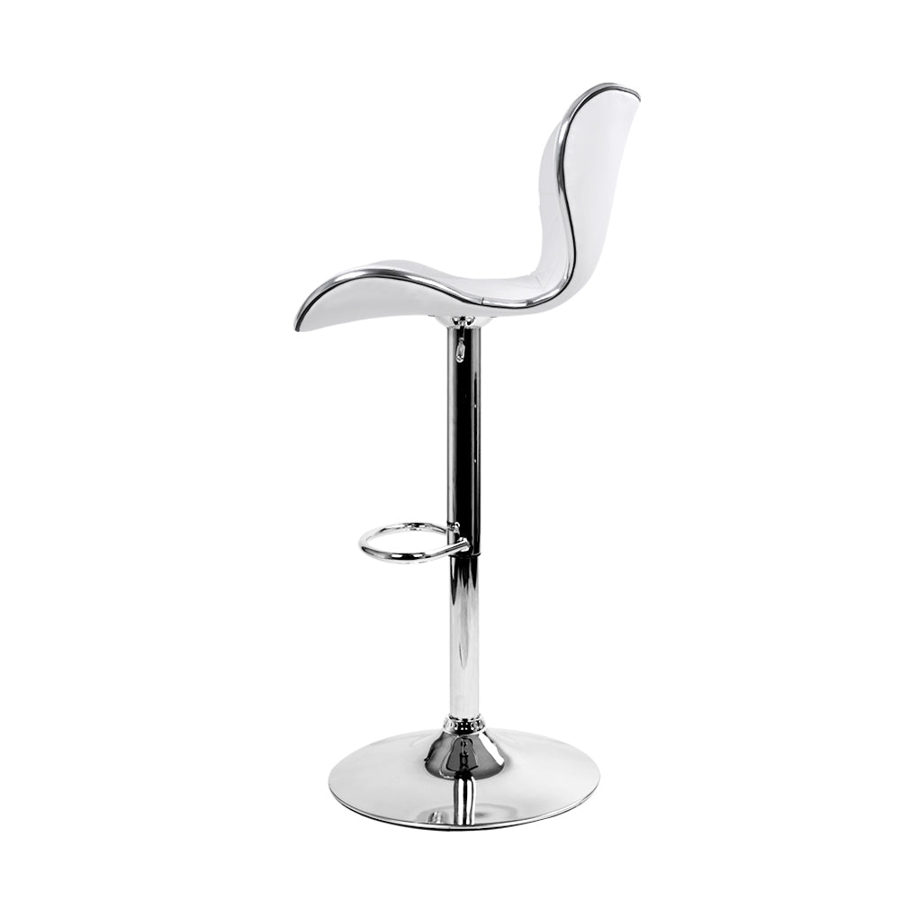 Avignon | Modern Metal White Black PU Leather Bar Stools | Set Of 2