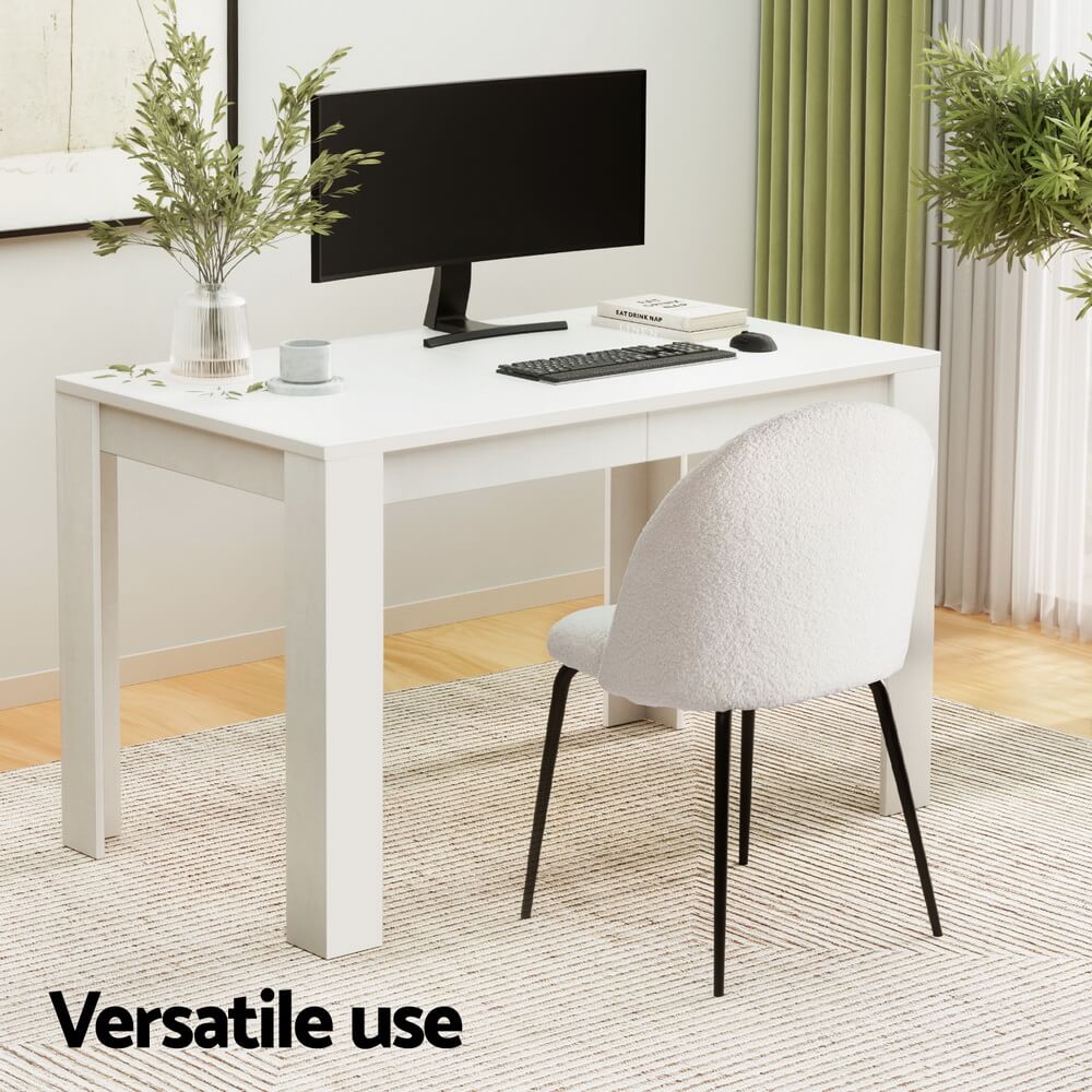Ballina Hannaford | Modern White Boucle Marble Finish 4 Seater Dining Table Set | White
