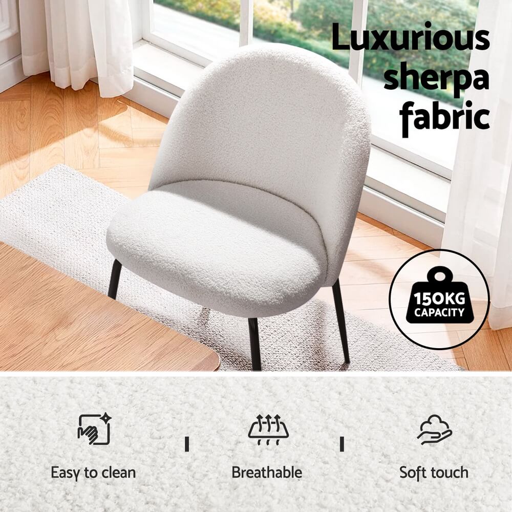 Ballina Waldorf | Modern White Boucle Marble Finish 4 Seater Dining Table Set | White