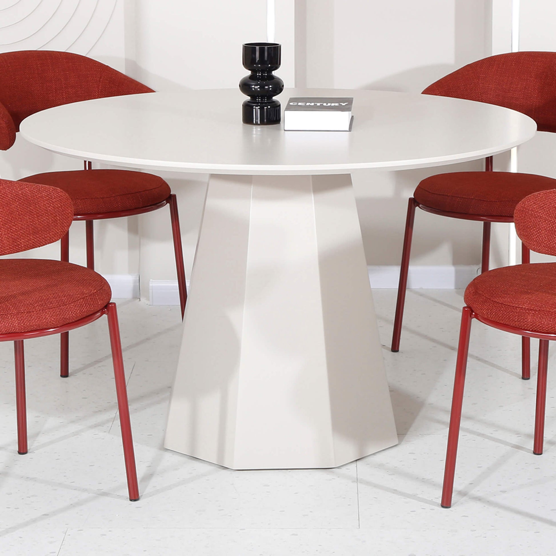 Bancroft | Modern Wooden 4 Seater 120cm Round Table | Putty