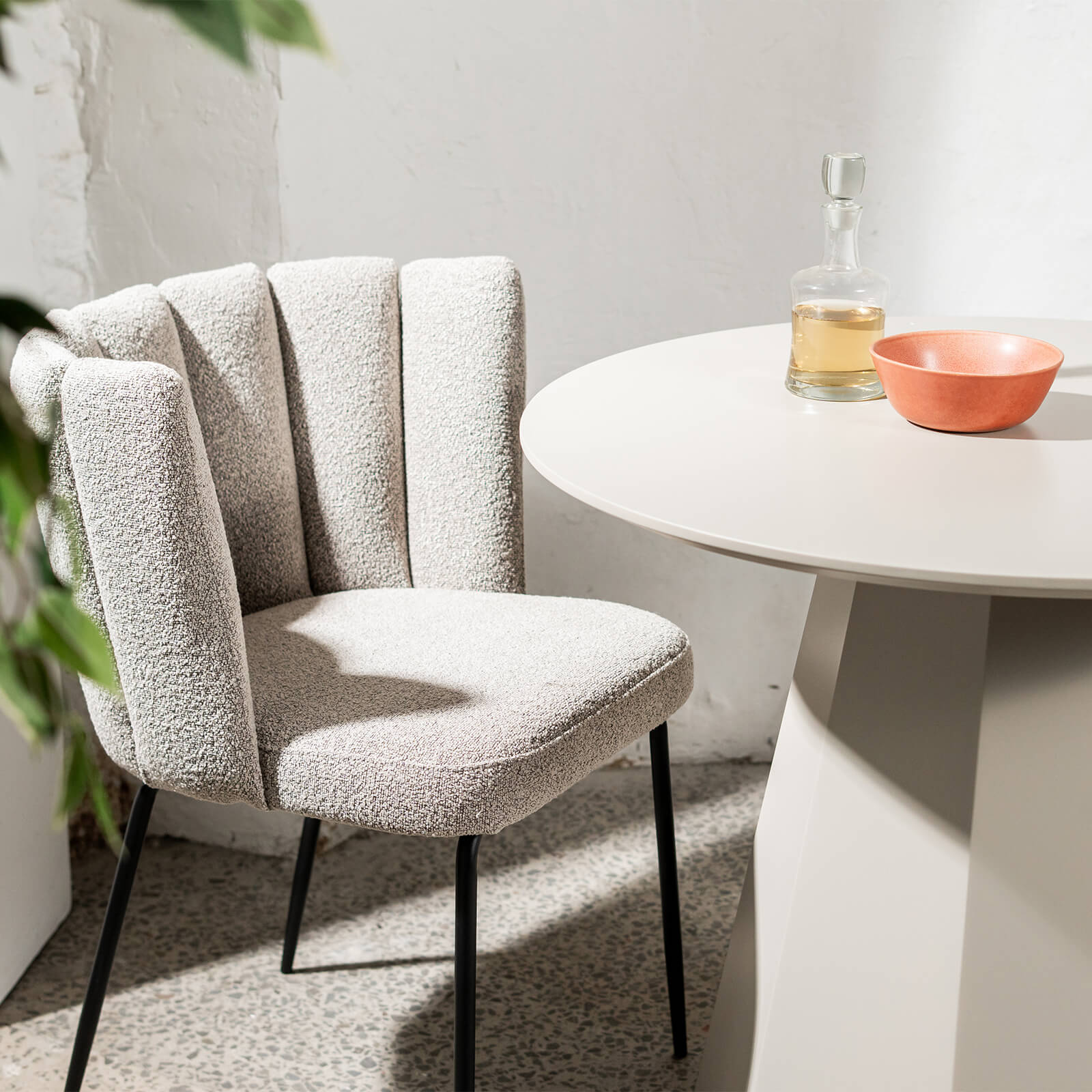 Bancroft | Modern Wooden 4 Seater 120cm Round Table | Putty