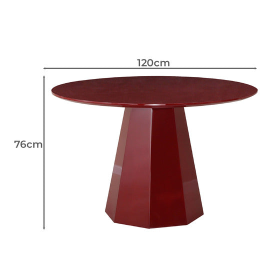 Bancroft | Modern Wooden 4 Seater 120cm Round Table | Wine
