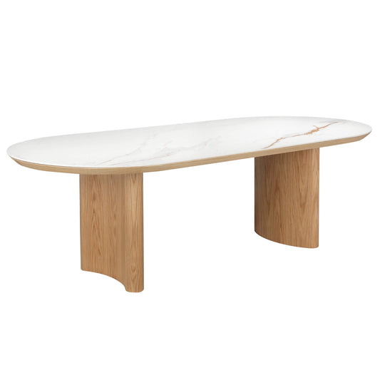 Banksia Coastal Natural Ceramic 2.4m Oakwood Dining Table | Natural