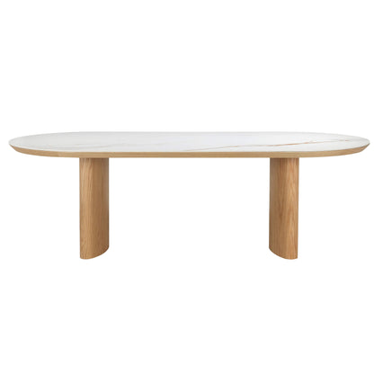 Banksia Coastal Natural Ceramic 2.4m Oakwood Dining Table | Natural