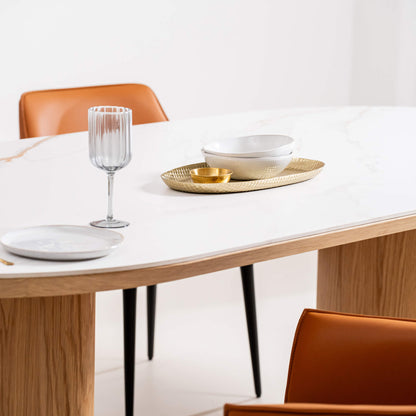 Banksia Coastal Natural Ceramic 2.4m Oakwood Dining Table | Natural