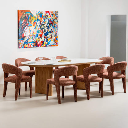 Banksia Coastal Natural Ceramic 2.4m Oakwood Dining Table | Natural