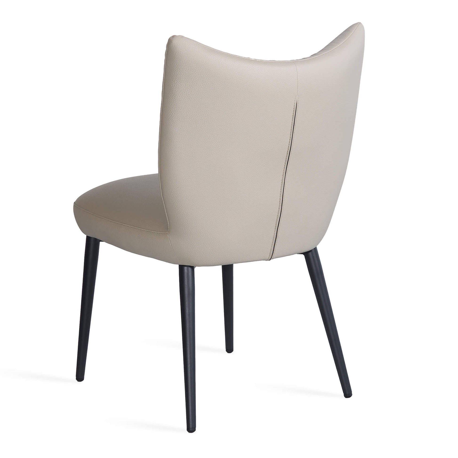 Modern Metal Black Beige PU Leather Dining Chairs | Beige