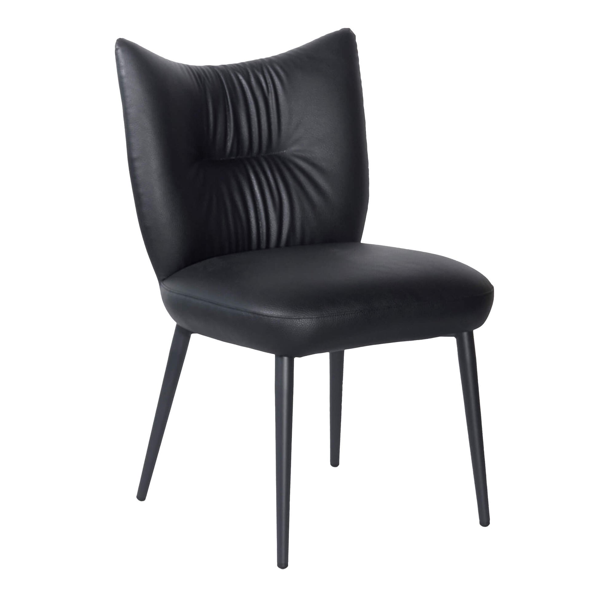 Baron Modern Metal Black PU Leather Dining Chairs | Black