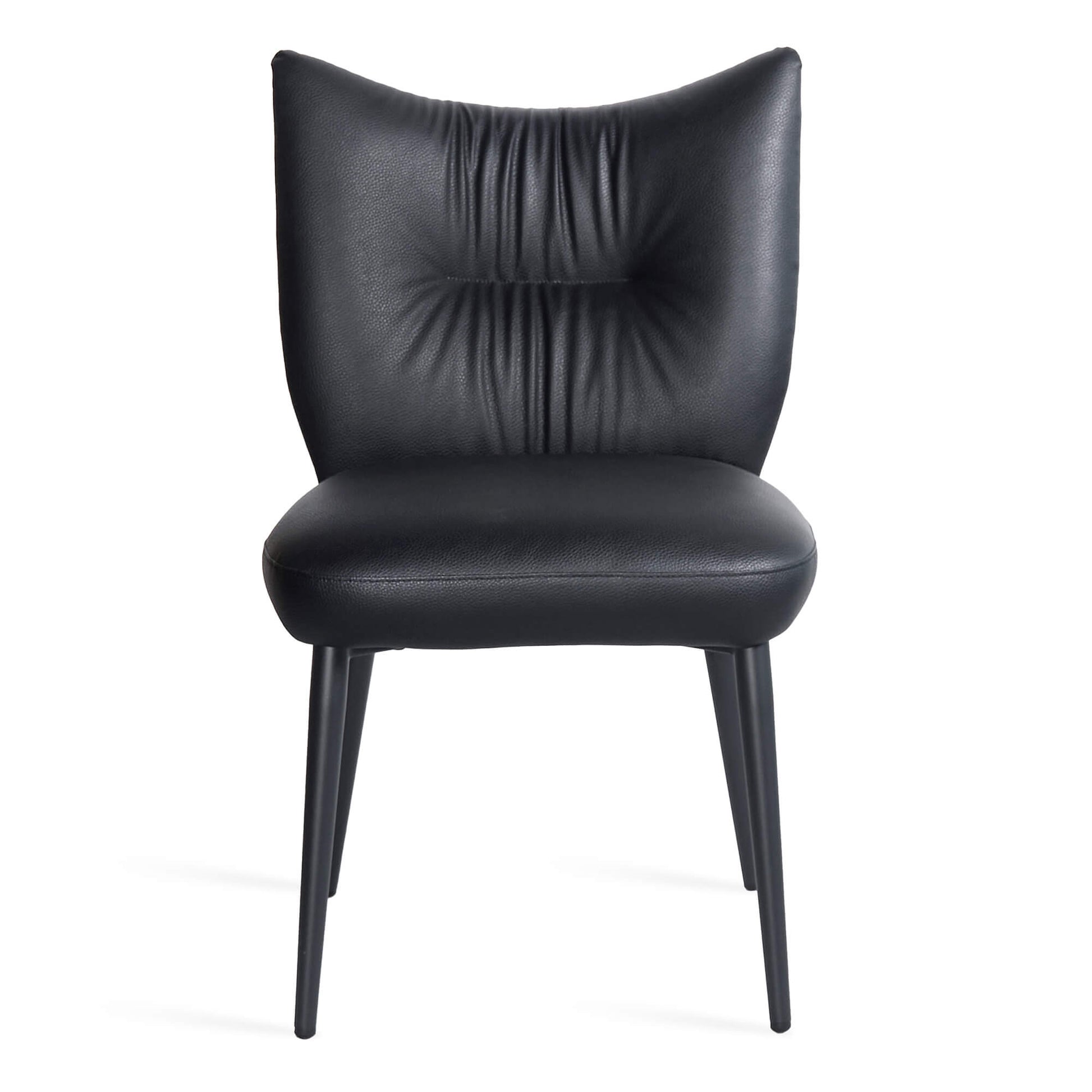 Baron Modern Metal Black PU Leather Dining Chairs | Black
