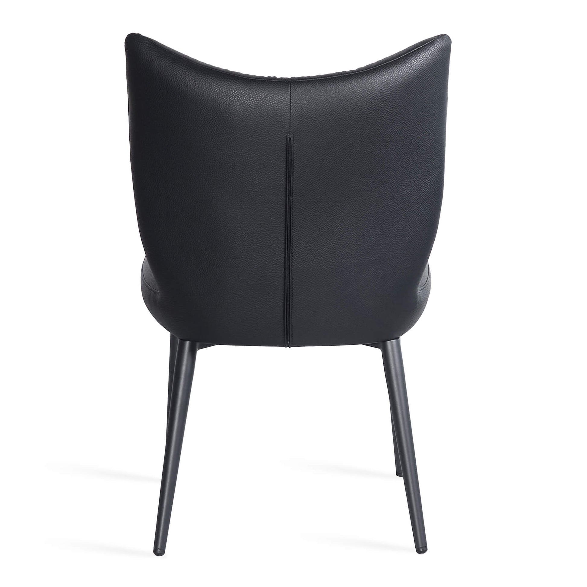 Baron Modern Metal Black PU Leather Dining Chairs | Black