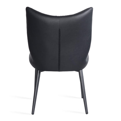 Baron Modern Metal Black PU Leather Dining Chairs | Black