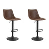 Barton | Modern Swivel Brown Vintage PU Leather Bar Stools | Set Of 2