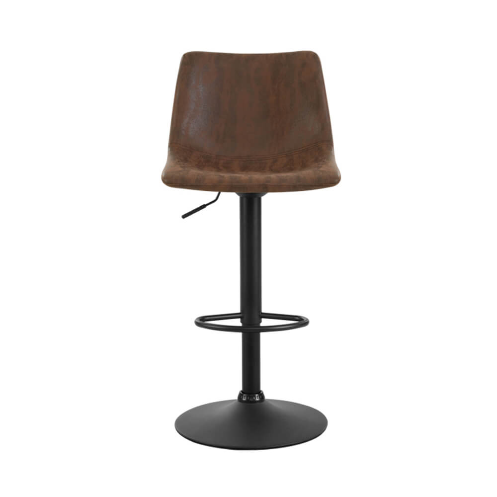 Barton | Modern Swivel Brown Vintage PU Leather Bar Stools | Set Of 2 | Brown