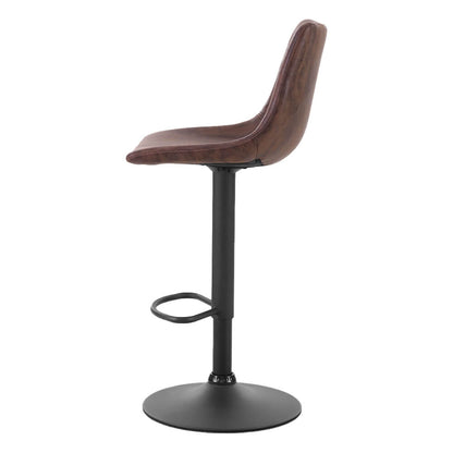 Barton | Modern Swivel Brown Vintage PU Leather Bar Stools | Set Of 2 | Brown