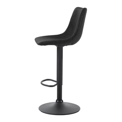 Modern Swivel Black Vintage PU Leather Bar Stools | Set Of 2