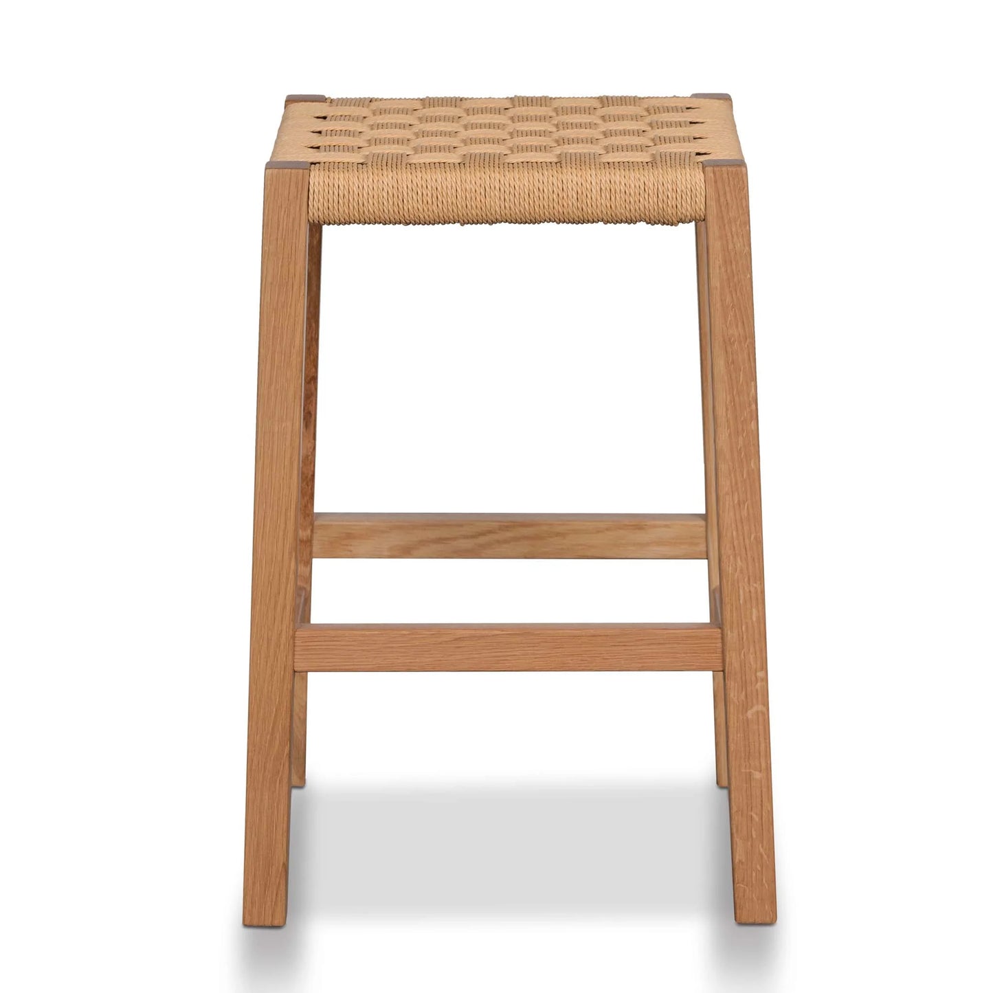 Baybreeze | Backless Coastal Natural Wooden Rattan Bar Stool | Natural