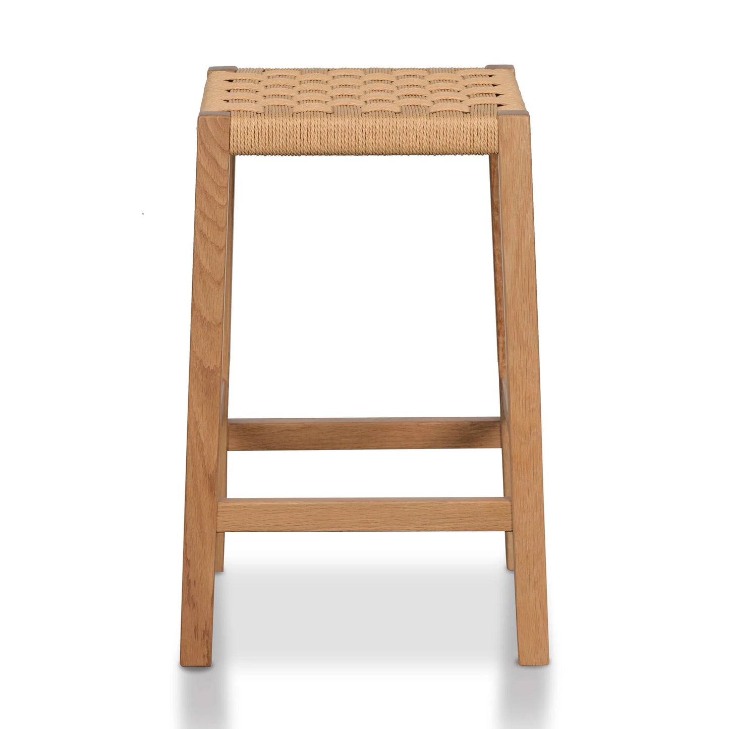 Baybreeze | Backless Coastal Natural Wooden Rattan Bar Stool | Natural