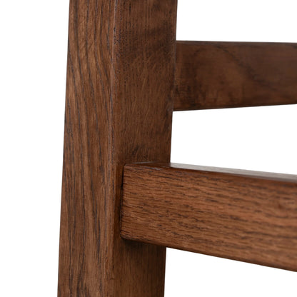Baybreeze | Backless Coastal Black Walnut Natural Wooden Rattan Bar Stool | Walnut