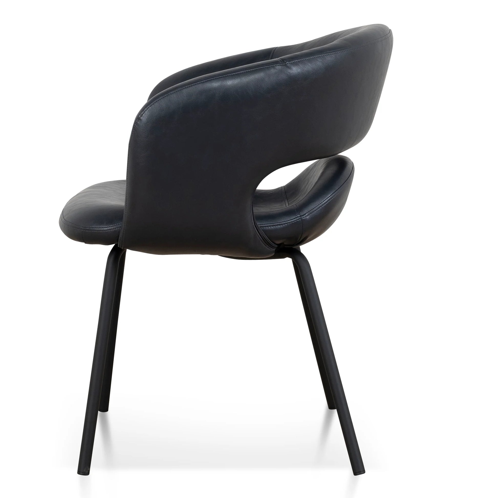 Belford | Modern PU Leather Fabric Dining Chairs With Arms | Set Of 2 | Black