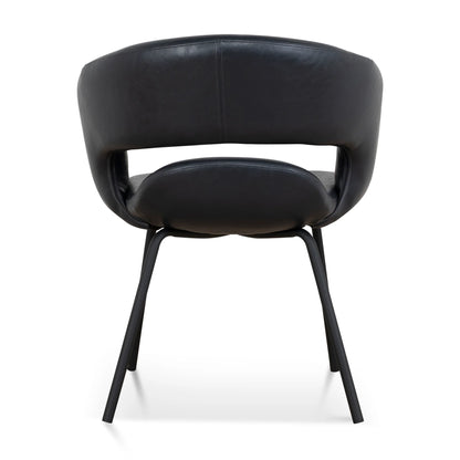 Belford | Modern PU Leather Fabric Dining Chairs With Arms | Set Of 2 | Black