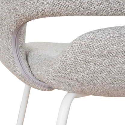 Belford | Modern PU Leather Fabric Dining Chairs With Arms | Set Of 2 | Clay Grey