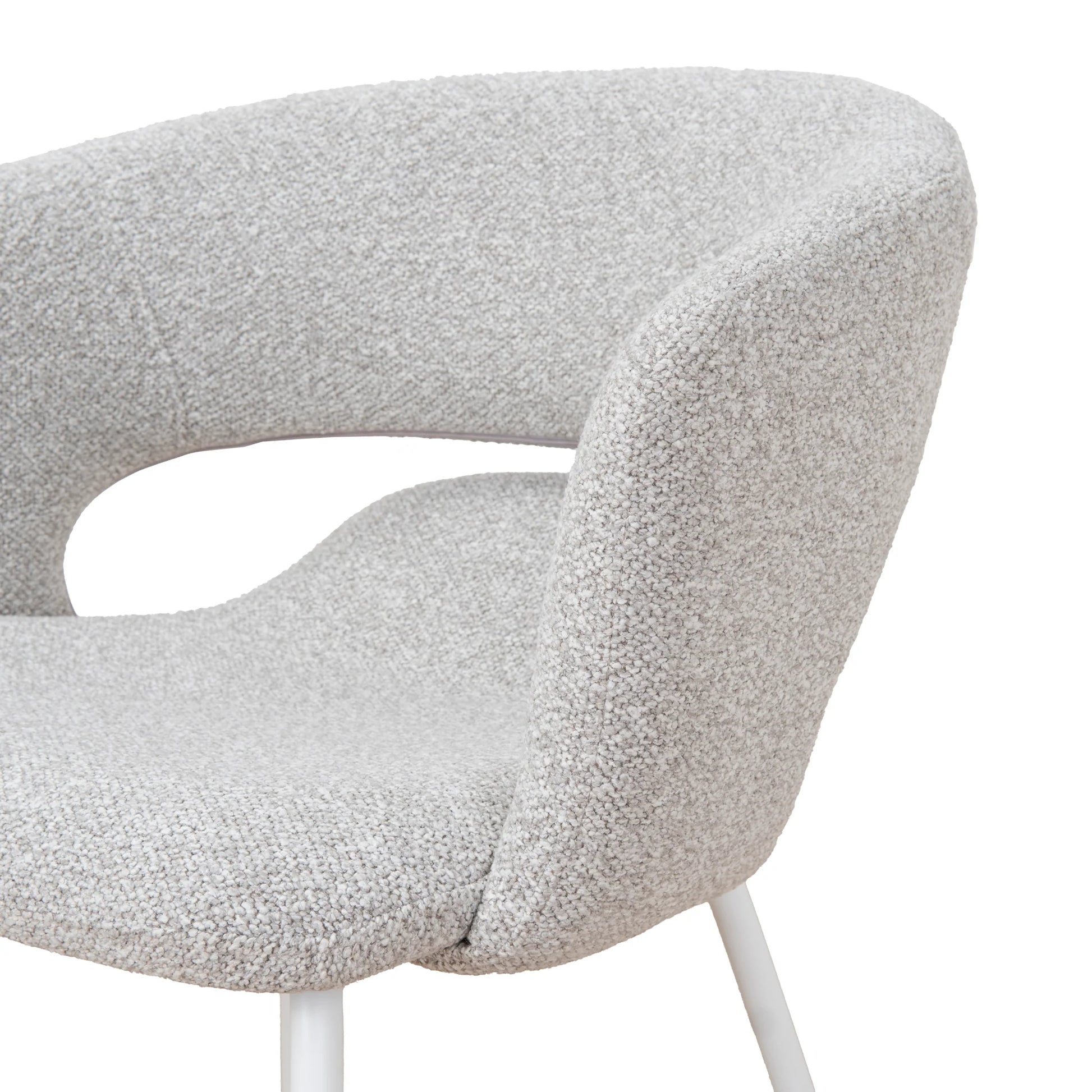 Belford | Modern PU Leather Fabric Dining Chairs With Arms | Set Of 2 | Clay Grey