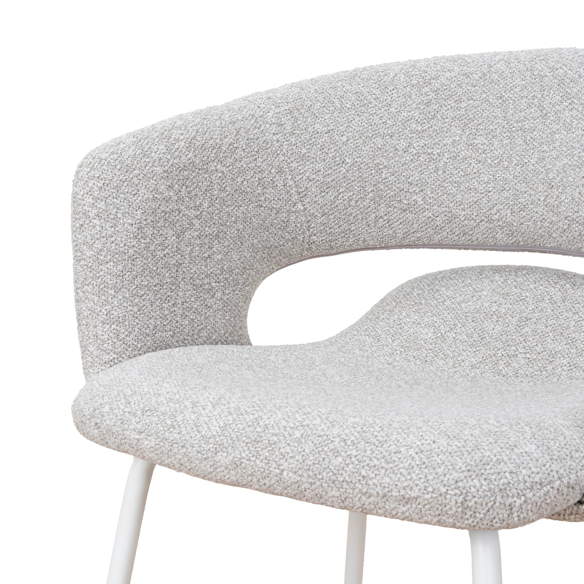 Belford | Modern PU Leather Fabric Dining Chairs With Arms | Set Of 2 | Clay Grey