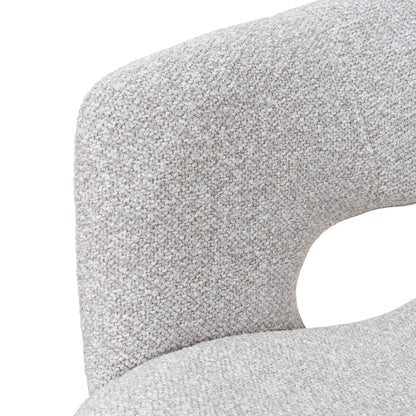 Belford | Modern PU Leather Fabric Dining Chairs With Arms | Set Of 2 | Clay Grey