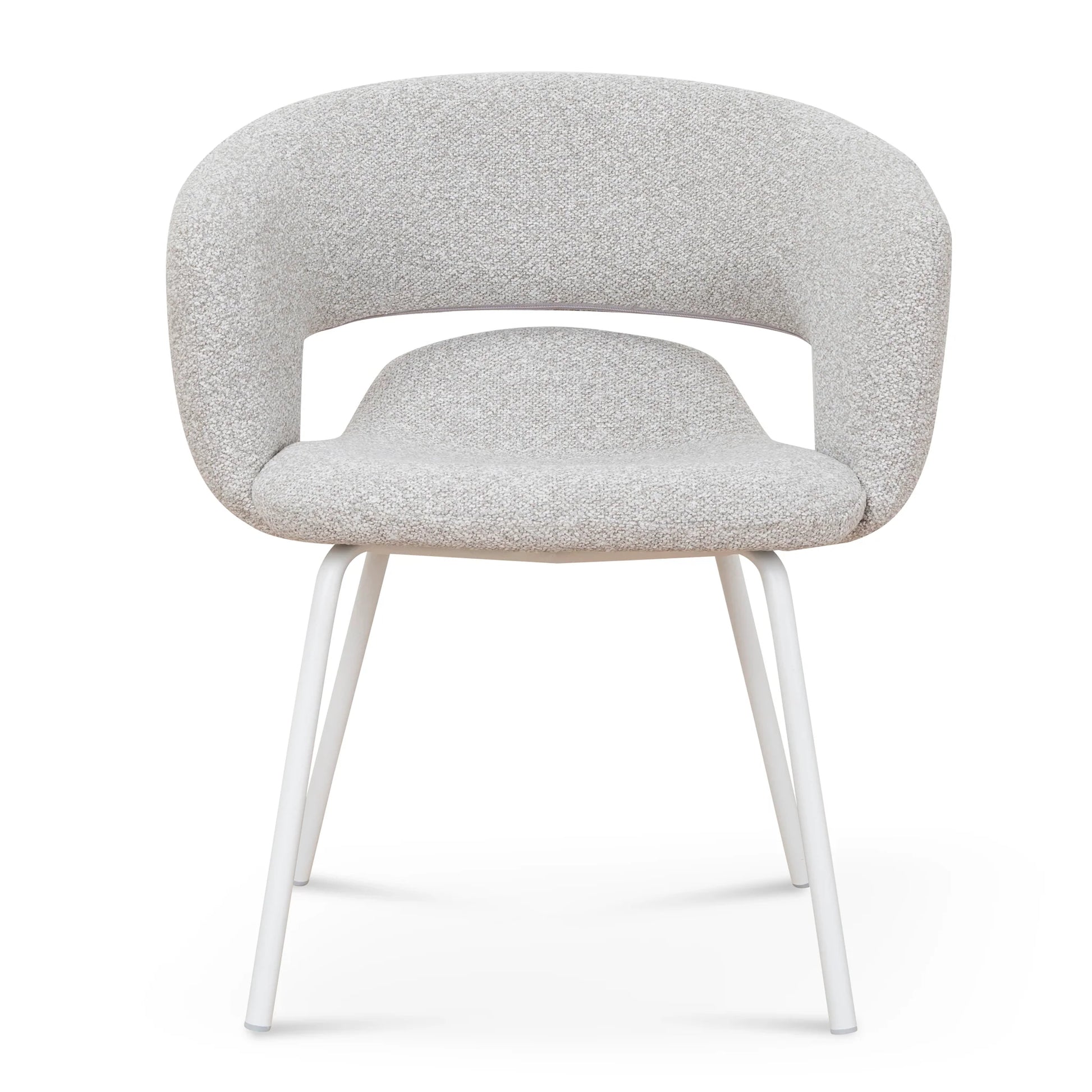 Belford | Modern PU Leather Fabric Dining Chairs With Arms | Set Of 2 | Clay Grey