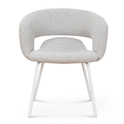 Belford | Modern PU Leather Fabric Dining Chairs With Arms | Set Of 2 | Clay Grey