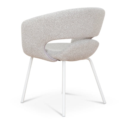 Belford | Modern PU Leather Fabric Dining Chairs With Arms | Set Of 2 | Clay Grey