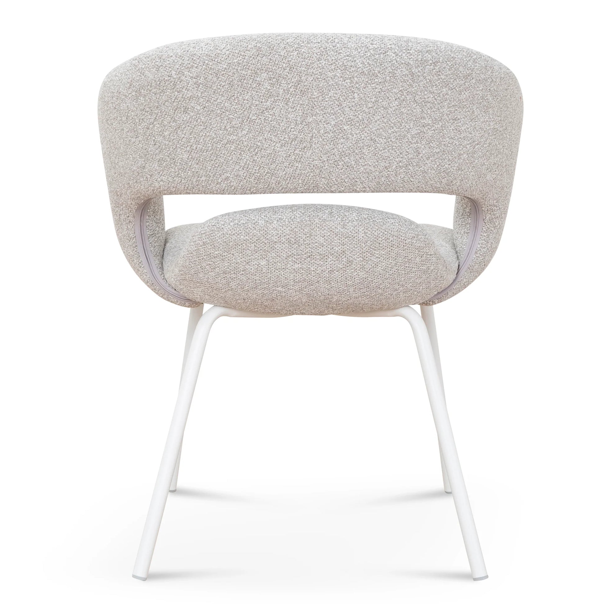 Belford | Modern PU Leather Fabric Dining Chairs With Arms | Set Of 2 | Clay Grey