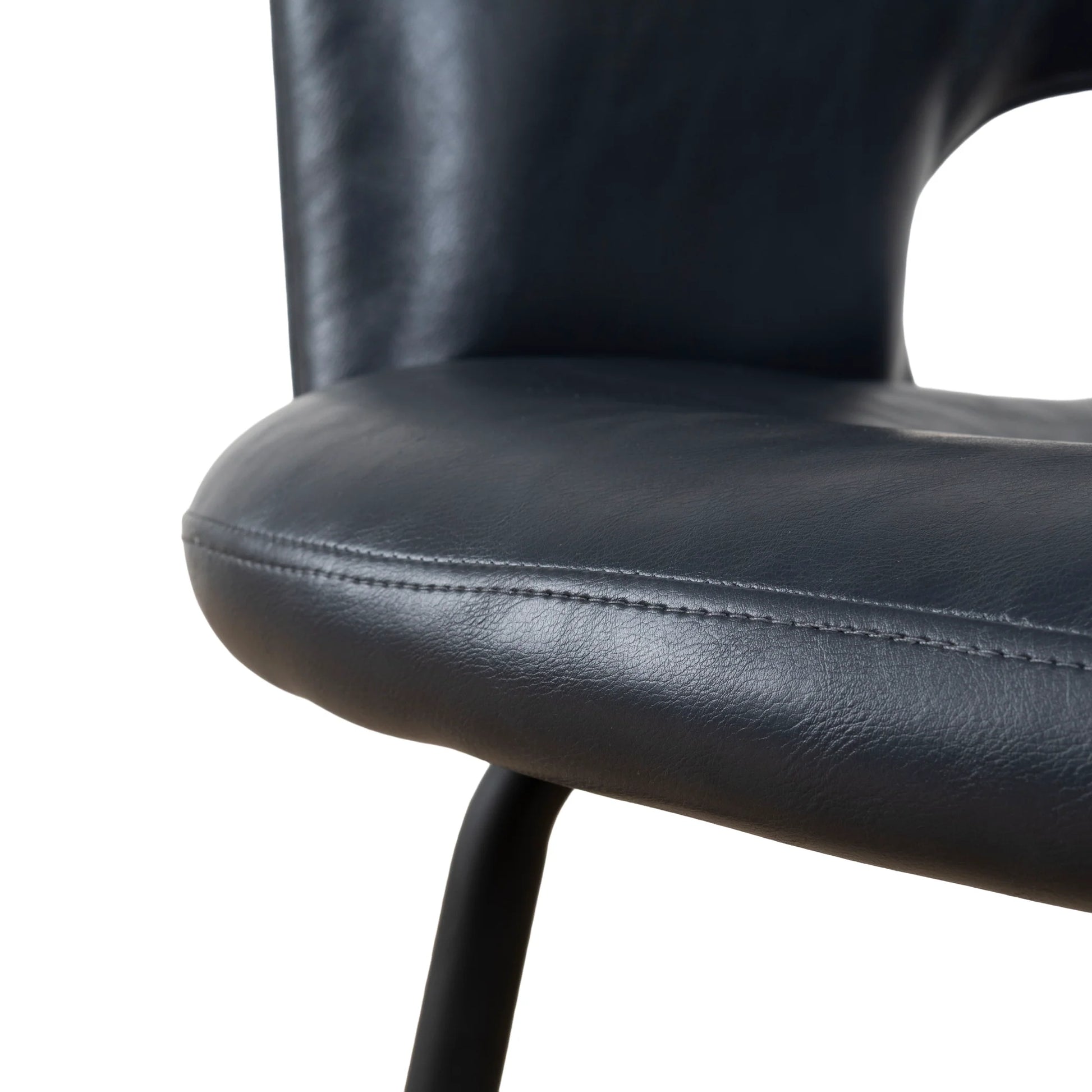Belford | Modern PU Leather Fabric Dining Chairs With Arms | Set Of 2 | Black