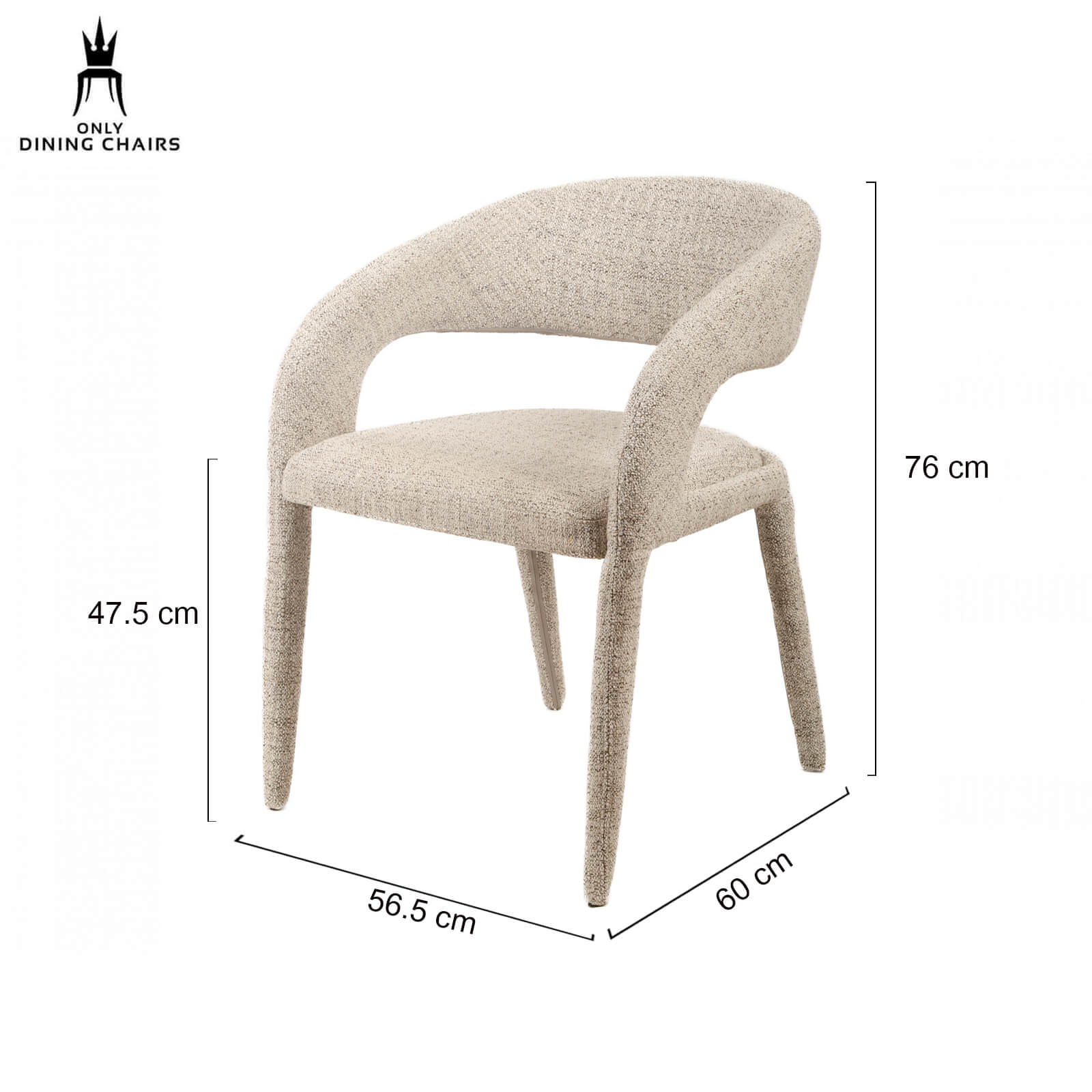 Bellerose | Modern Seafoam Fabric Dining Chair | Beige