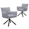 Bellevue | Contemporary Light Grey Fabric Dining Chair With Arms | Set Of 2