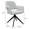Bellinger | Contemporary Boucle Ivory Swivel Dining Chair With Arms | Set Of 2