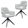 Bellinger | Contemporary Boucle Ivory Swivel Dining Chair With Arms | Set Of 2